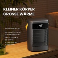 Warm Air Blower XY-617S Warmluftgebläse, tragbar, schwarz, mit Touchscreen & Fernbedienung, 70° Schwenkfunktion, modernes Design, effiziente Wärmeverteilung, ideal für Zuhause oder Büro