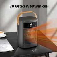 Warm Air Blower XY-617S Warmluftgebläse, tragbar, schwarz, mit Touchscreen & Fernbedienung, 70° Schwenkfunktion, modernes Design, effiziente Wärmeverteilung, ideal für Zuhause oder Büro