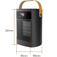 Warm Air Blower XY-617S Warmluftgebläse, tragbar, schwarz, mit Touchscreen & Fernbedienung, 70° Schwenkfunktion, modernes Design, effiziente Wärmeverteilung, ideal für Zuhause oder Büro