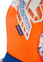 Reusch Attrakt Fusion 5570983 Torwarthandschuhe, Unisex, Größe 9, griffige Fusion-Beschichtung, ergonomische Passform, orange/weiß/blau, optimaler Grip und Aufprallschutz