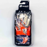 Reusch Attrakt Fusion 5570983 Torwarthandschuhe, Unisex, Größe 9, griffige Fusion-Beschichtung, ergonomische Passform, orange/weiß/blau, optimaler Grip und Aufprallschutz