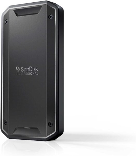 SanDisk PROFESSIONAL PRO-G40 SSD 4TB, Modell SDPS31H-004T-GBC1D, mobile NVMe SSD, exFAT, Thunderbolt 3 & USB-C, bis 3.000 MB/s Lesen, robustes IP68 Gehäuse, staub- & wasserfest