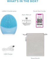 FOREO Luna 3 Facial Cleansing Brush for Combination Skin, Anti-Aging Massager, Supports Skincare Absorption, Provides Deep Pore Cleansing and Radiantly Healthy Skin, Gentle and Effective for Daily Facial Care