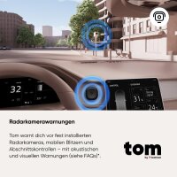TomTom 1TA0.002.00 Verkehrs-Assistent Tom – Smarter Fahrassistent mit Radarkamerawarnungen, Stau- und Gefahrenhinweisen, Tempowarner, kompatibel mit Apple CarPlay & Android Auto
