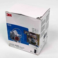 3M 6200 Halbmaske, Modell 6000, Größe M, Grau – Mehrweg-Atemschutzmaske, komfortabler Sitz, leicht, wartungsarm, ideal für verschiedene Anwendungen, kompatibel mit 3M Filtern, zuverlässiger Schutz