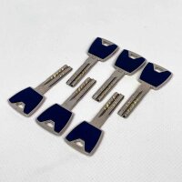 Abus EC880 Schließzylinder, verschiedenschließend, Profilzylinder 35/45, 6 saphirblaue Schlüssel, Sicherungskarte, hochwertige Sicherheit für Türen, langlebig und zuverlässig