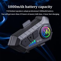 Y10 Motorradhelm Bluetooth-Headset, Modellnr Y10, kabellose Kopfhörer, IPX6 wasserdicht, Bluetooth 5.3, integrierte Geräuschunterdrückung, ideal für Solo-Fahrer, klare Kommunikation und Musik unterwegs