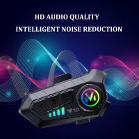 Y10 Motorradhelm Bluetooth-Headset, Modellnr Y10, kabellose Kopfhörer, IPX6 wasserdicht, Bluetooth 5.3, integrierte Geräuschunterdrückung, ideal für Solo-Fahrer, klare Kommunikation und Musik unterwegs