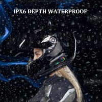 Y10 Motorradhelm Bluetooth-Headset, Modellnr Y10, kabellose Kopfhörer, IPX6 wasserdicht, Bluetooth 5.3, integrierte Geräuschunterdrückung, ideal für Solo-Fahrer, klare Kommunikation und Musik unterwegs