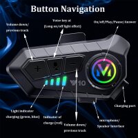 Y10 Motorradhelm Bluetooth-Headset, Modellnr Y10, kabellose Kopfhörer, IPX6 wasserdicht, Bluetooth 5.3, integrierte Geräuschunterdrückung, ideal für Solo-Fahrer, klare Kommunikation und Musik unterwegs