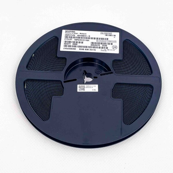 Nexperia BAW56W-Q, dual diode module, SMD package, ideal for fast switching applications, high reliability, space-saving, suitable for coil integration in semiconductor circuits.