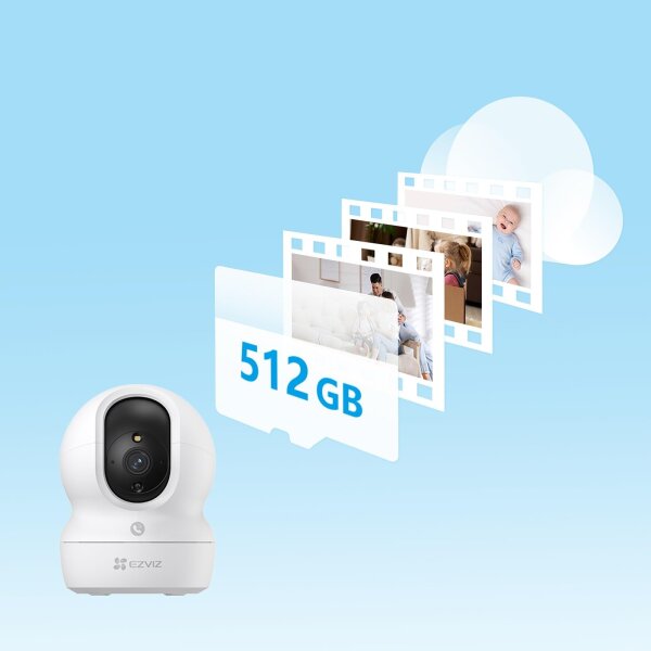 EZVIZ CP1 Pro 2K 2er-Set, 3MP Indoor WLAN Überwachungskamera, 360° Schwenk, Auto-Tracking, Farbnachtsicht, Personenerkennung, Zwei-Wege-Audio, Babycam, bis 512GB Speicher, Home IP Kamera