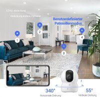 EZVIZ CP1 Pro 2K 2er-Set, 3MP Indoor WLAN Überwachungskamera, 360° Schwenk, Auto-Tracking, Farbnachtsicht, Personenerkennung, Zwei-Wege-Audio, Babycam, bis 512GB Speicher, Home IP Kamera