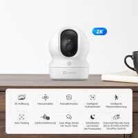 EZVIZ CP1 Pro 2K 2er-Set, 3MP Indoor WLAN Überwachungskamera, 360° Schwenk, Auto-Tracking, Farbnachtsicht, Personenerkennung, Zwei-Wege-Audio, Babycam, bis 512GB Speicher, Home IP Kamera