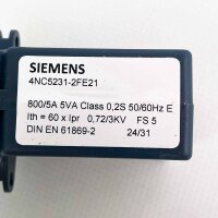 Siemens Stromwandler 4NC5231-2FE21, 800/5A, 5VA, Klasse 0,2s, 50/60Hz, präziser Messwandler für Energieanlagen