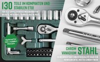 Brüder Mannesmann M29166 Socket Wrench and Bit Set, 130-piece – Tool case with ratchet, screwdrivers, hex keys, sockets & 100 bits made of robust chrome vanadium steel