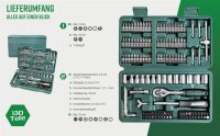 Brüder Mannesmann M29166 Socket Wrench and Bit Set, 130-piece – Tool case with ratchet, screwdrivers, hex keys, sockets & 100 bits made of robust chrome vanadium steel