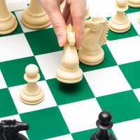 Best Chess Set Ever 4X, BKG-004, Large chess set with 20" foldable silicone board, 11.4 cm king, quadruple weighted, Staunton pieces – Robust chess game for children & adults