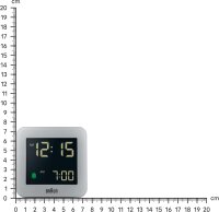 Braun BC09G Digital Alarm Clock Grey, model with snooze function, negative LCD display, fast time setting and rising alarm tone – modern alarm clock for stylish bedroom.