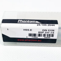 PHANTOM 251002644 HSS-E Maschinengewindebohrer 3/4"-14 BSP, Typ DIN 5156, für Durchgangsbohrungen, Gasgewinde, präzise Gewindeherstellung, hohe Standzeit, robust für industrielle Anwendungen