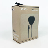 SONOS Roam charger, model: Wireless Charger, product type: accessory, features: wireless charging, fast charging, magnetic connection, color black, compatible with SONOS Roam speakers.