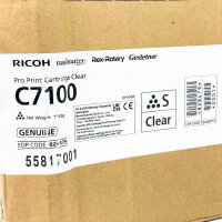 RICOH Pro Print C7100, Modell 828479, Produktionsdrucker, Spezialtoner Clear, hohe Farbpräzision, vielseitige Medienverarbeitung, ideal für professionelle Druckanwendungen