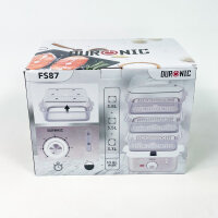 Duronic FS87 Dampfgarer 870W, BPA-frei, 3 stapelbare Behälter, 10,6L Fassungsvermögen, Timer, automatische Abschaltung, gesundes Dampfgaren für Gemüse, Fisch, Reis