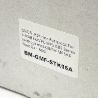 Bow GMF BM-GMF-STK05A Shoulder Stock, 5-way adjustable sliding stock, suitable for Umarex/VFC/TM MP5A5 Next Gen AEG, robust design, ideal for airsoft tuning and individual customization.