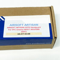 Airsoft Artisan G27K Handguard DDC for VFC/Umarex HK417 AEG/GBB, Model AA-417-03-DE, robust aluminum, M-LOK, lightweight, tactical, precise fit, accessory mounting, durable, modern design