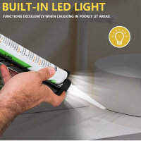 Cordless cartridge gun for DeWalt 20V, model 10oz/300ml, electric cartridge gun, LED 450lm, drip guard, 4 speeds, for sealing work, without battery