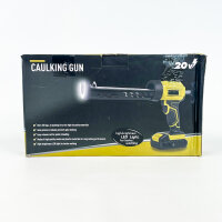 Cordless cartridge gun for DeWalt 20V, model 10oz/300ml, electric cartridge gun, LED 450lm, drip guard, 4 speeds, for sealing work, without battery