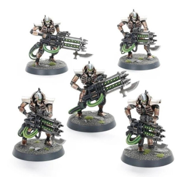Necron Immortals Squad, Warhammer 40K, Games Workshop, Tabletop Figures, 5 Miniatures, Versatile Armament, Unpainted, Plastic, New & Sealed, Ideal for Necron Armies, Model Kit, Collectors and Game Set