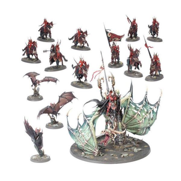 Warhammer Age of Sigmar Force Lances of the Crimson Keep, Soulblight Gravelords, Tabletop Set, Vampire Army, Miniatures, Versatile Units, Detailed Models, Ideal for Collectors and Players, Limited Edition