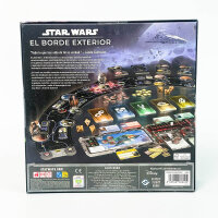 Star Wars: El Borde Exterior, juego de mesa estratégico, explora la galaxia, asume roles de cazarrecompensas, comerciantes o contrabandistas, misiones, naves personalizables, aventuras épicas, para fans de Star Wars.