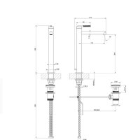GESSI 63506#735 Einlochmischer, Warm Bronze, PVD-Beschichtung, moderner Waschtischarmatur, Einhebelmischer