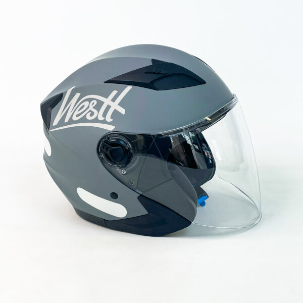 Westt Jet Motorcycle Helmet XL 60-61, open-face helmet with visor & sun visor, ECE R22.06, lightweight, for scooters/mopeds/men/women