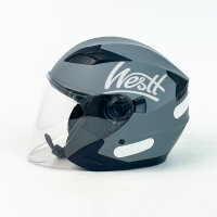 Westt Jet Motorcycle Helmet XL 60-61, open-face helmet with visor & sun visor, ECE R22.06, lightweight, for scooters/mopeds/men/women