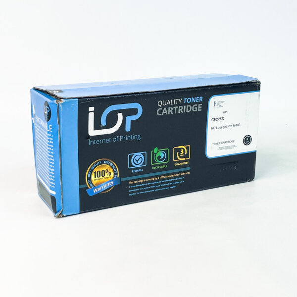 IOP black toner cartridge for HP LaserJet Pro M402, replaces CF226X, high capacity, approx. 9000 pages