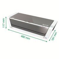 Leitz iLAM Touch Turbo A3 Laminiergerät, schnelles Laminieren, automatische Folienzufuhr, für Formate bis A3, weiß/anthrazit