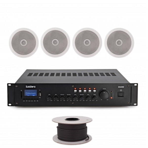 SubZero 8" zone ceiling speaker, model with minor damage, 80W/100V, in-ceiling speaker for multi-zone sound reinforcement, high-quality sound, ideal for commercial applications