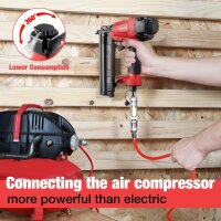 WORKPRO B622H 2-in-1 Pneumatic Nailer & Stapler, Professional Air Gun with Safety Nose, 7.1 bar, for nails up to 50mm & staples up to 40mm, incl. 700 staples/nails, Model 9040/F50, ideal for workshop & home