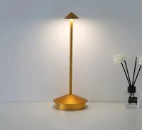 Kabellose LED Tischleuchte Gold, dimmbar, USB-C,...