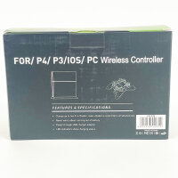 Wireless Controller CM-038, Drahtloser Controller für PS4/PS3/IOS/PC, ergonomisch, Vibrationsfunktion, Lila/Blau, präzise Steuerung, Bluetooth, wiederaufladbar, rutschfestes Design, Plug & Play, lange Akkulaufzeit
