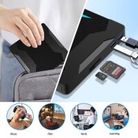 Multi-function CD DVD VCD drive XD008, 5-in-1 USB Ultra Slim, portable player & burner, Type C/USB 3.0, compatible with laptop, PC, MacBook, Windows, external drive