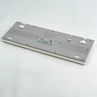 K-Snake K98 Wireless Gaming Keyboard QWERTY, Bluetooth & 2.4G, Backlit, Volume Control, Grey/Cream White, Ergonomic, Quiet Keys, Ideal for PC & Laptop