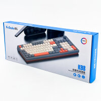 K-Snake K98 Wireless Gaming Keyboard QWERTY, Bluetooth & 2.4G, Backlit, Volume Control, Grey/Cream White, Ergonomic, Quiet Keys, Ideal for PC & Laptop