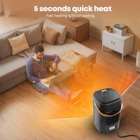 1500 Elektroheizgerät XY-618S, kompakter Heizlüfter für Innenräume, 70°-Schwenkfunktion, schnelle & sichere Erwärmung, 1-12h Timer, Fernbedienung, ideal für Schlafzimmer & Büro, schwarz