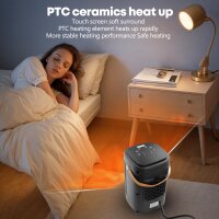 1500 Elektroheizgerät XY-618S, kompakter Heizlüfter für Innenräume, 70°-Schwenkfunktion, schnelle & sichere Erwärmung, 1-12h Timer, Fernbedienung, ideal für Schlafzimmer & Büro, schwarz