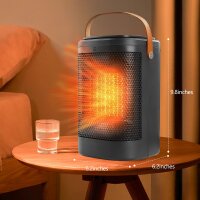 1500 Elektroheizgerät XY-618S, kompakter Heizlüfter für Innenräume, 70°-Schwenkfunktion, schnelle & sichere Erwärmung, 1-12h Timer, Fernbedienung, ideal für Schlafzimmer & Büro, schwarz