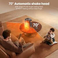 1500 Elektroheizgerät XY-618S, kompakter Heizlüfter für Innenräume, 70°-Schwenkfunktion, schnelle & sichere Erwärmung, 1-12h Timer, Fernbedienung, ideal für Schlafzimmer & Büro, schwarz